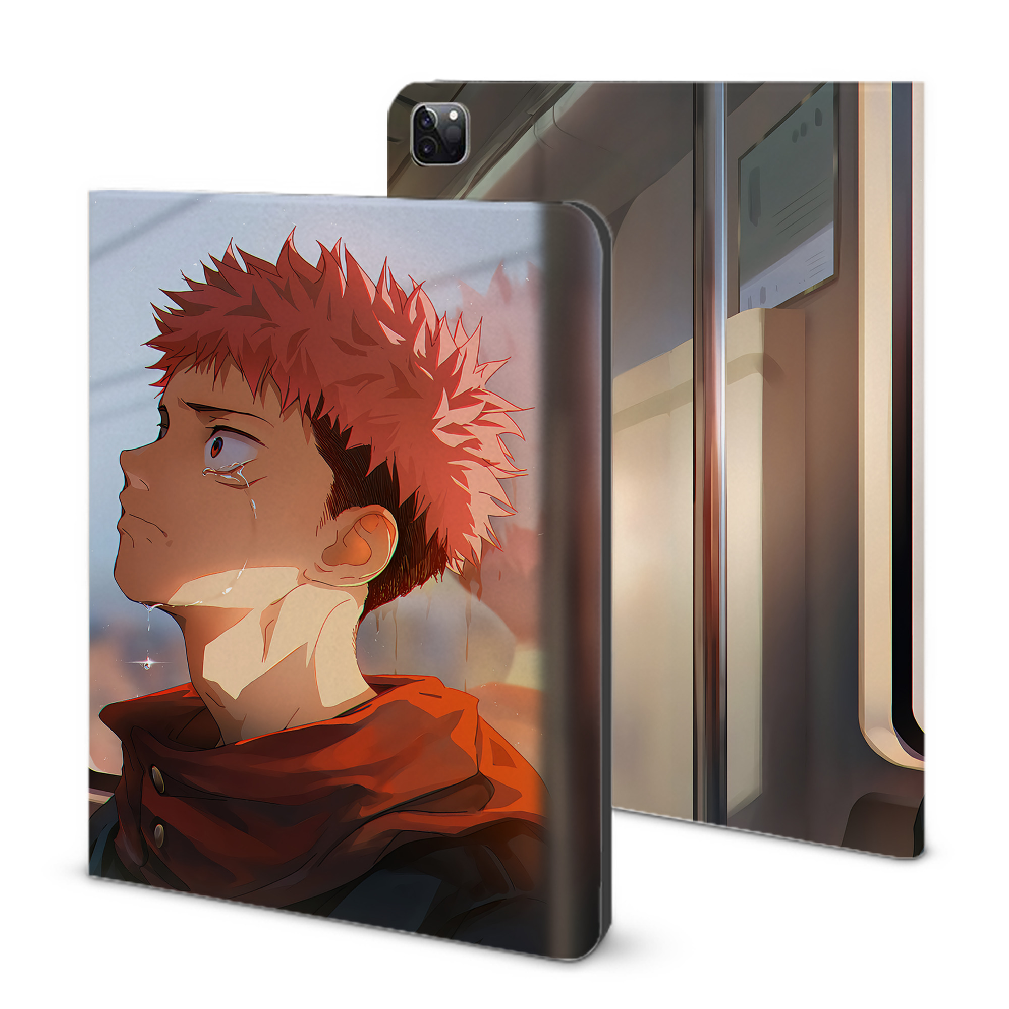 （画像用） 呪術廻戦 Jujutsu Kaisen IPad ケース ブック型 PUレザー TPU 耐衝撃 軽量 薄型 ペン収納なし 全面保護 IPad 各モデル対応